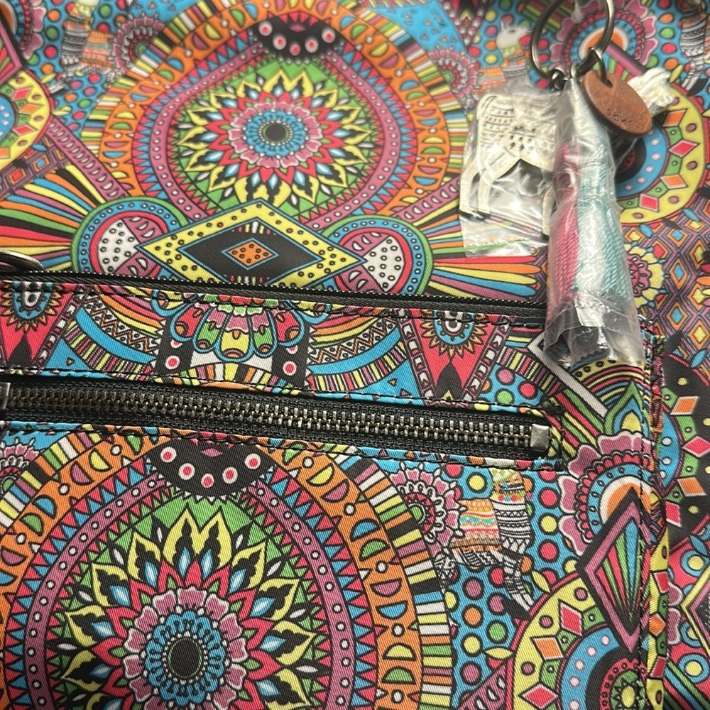 Sakroots Red and Pink Bohemian Backpack with Artistic Flair - Picture 4 of 9